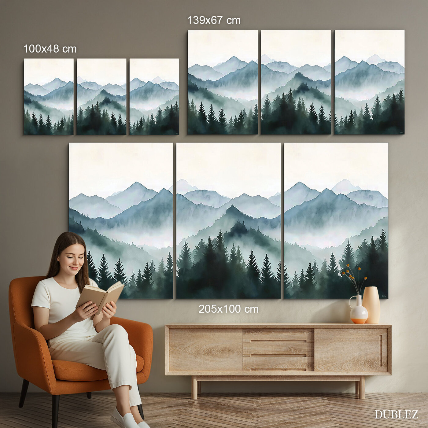 Viacdielny obraz - Horská krajina