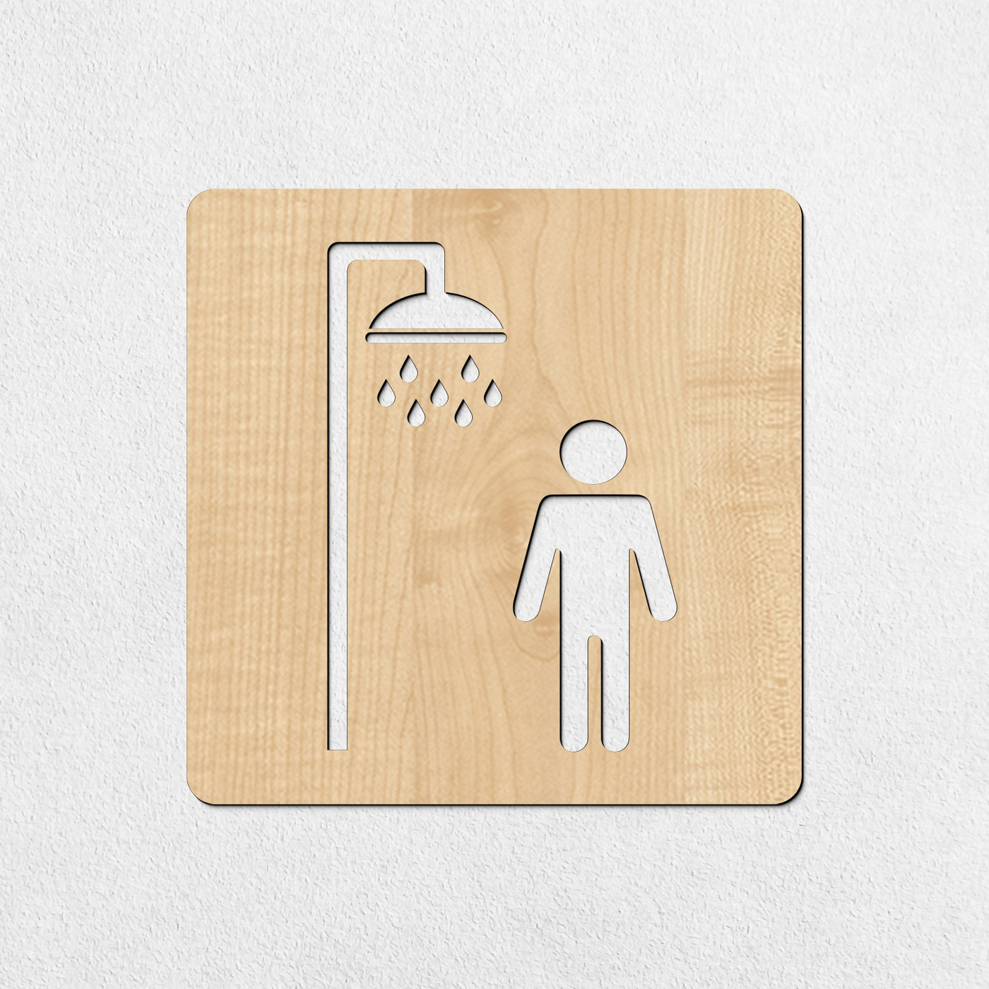 Drevené označenie kúpeľne - Dámska a pánska sprcha | Javor