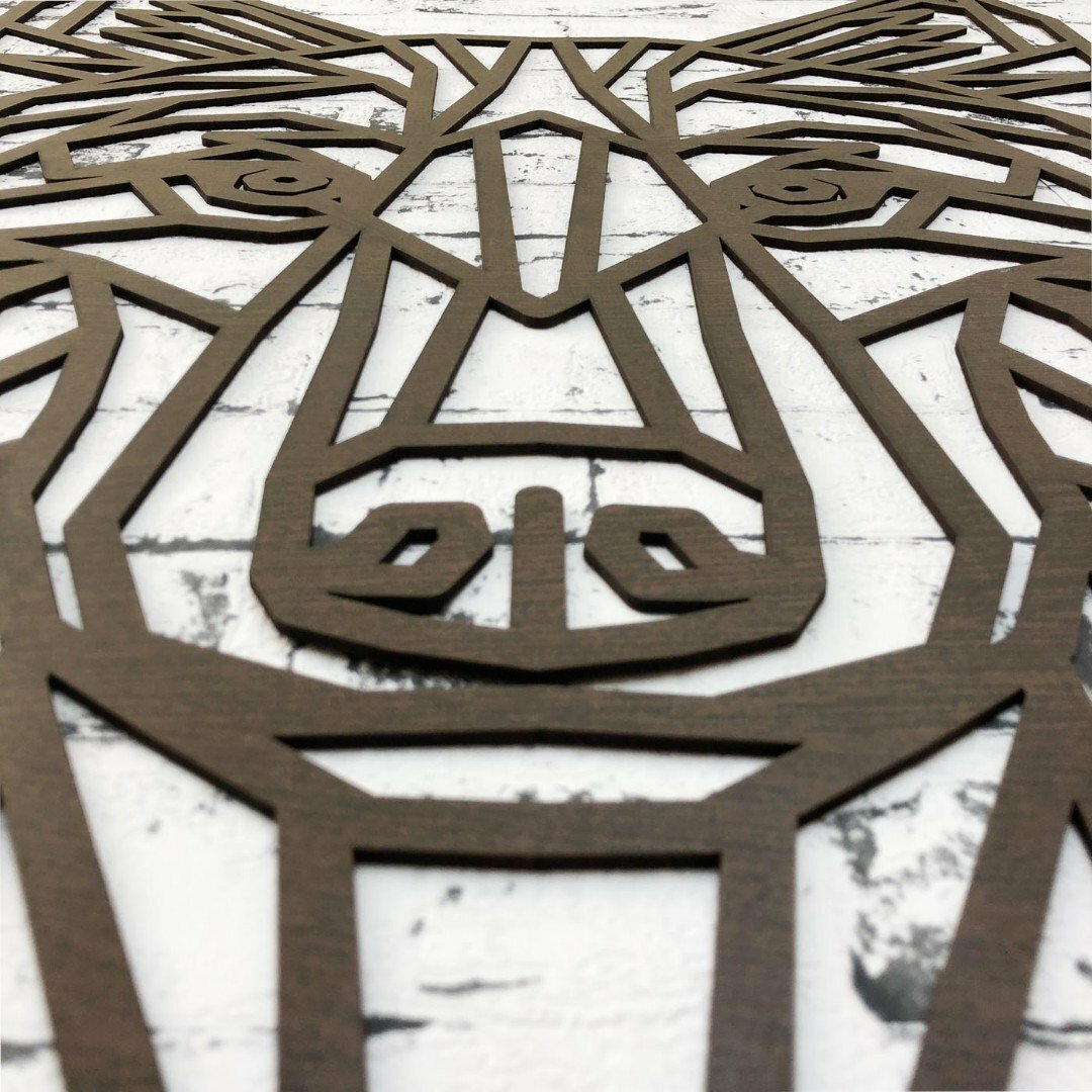 Obraz z dreva - Polygonálny vlk | Wenge