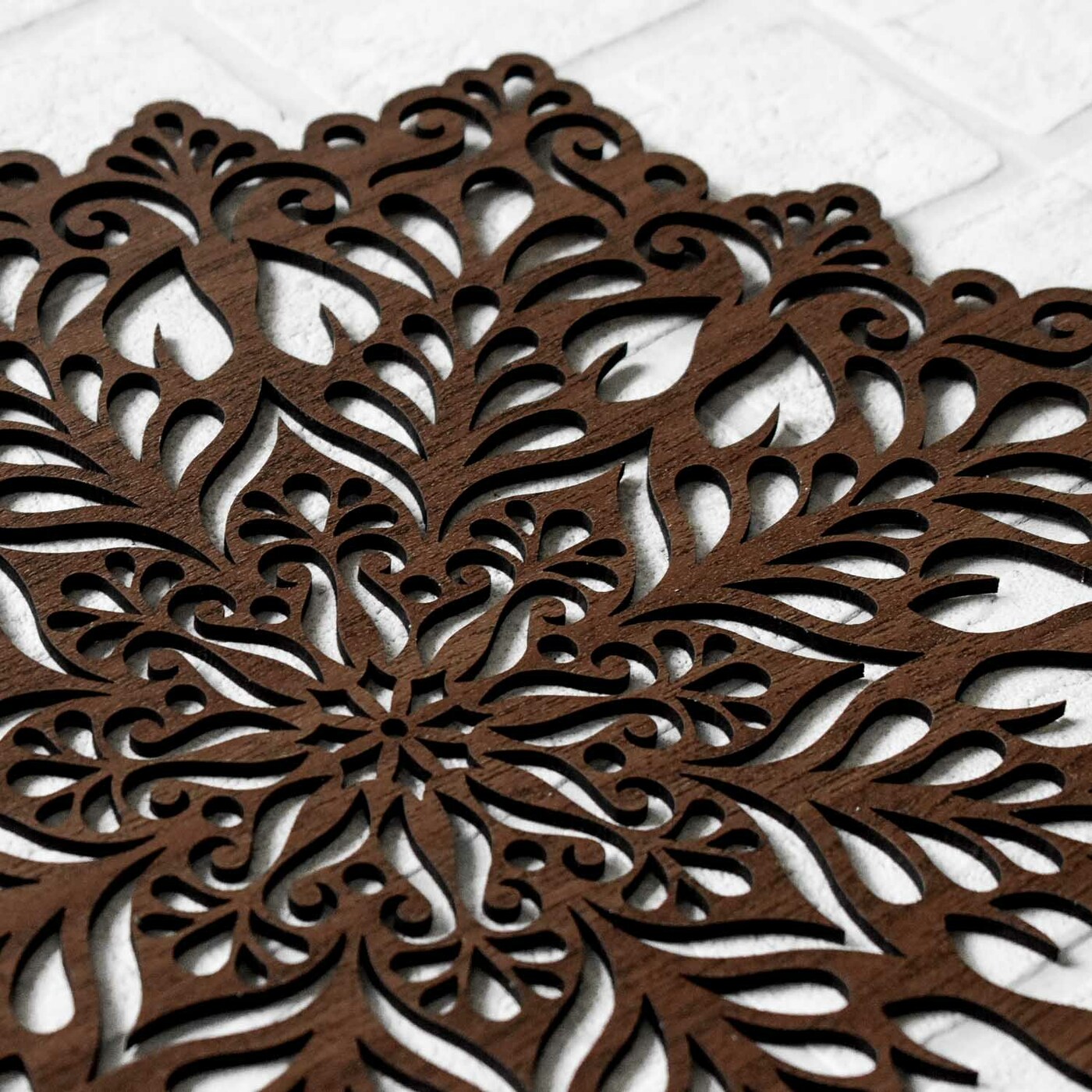 Wooden Wall Art - Mandala of Happiness | Walnut