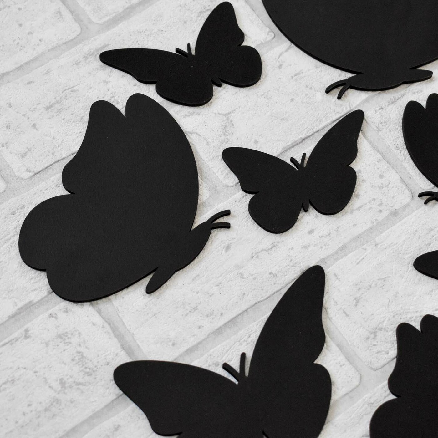 Decorative 3D Butterflies on the Wall 6 pcs | Black