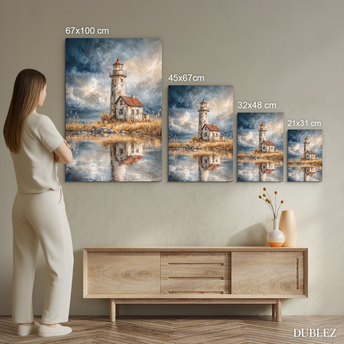 Drevený obraz ako maľovaný - Svetlo majáka