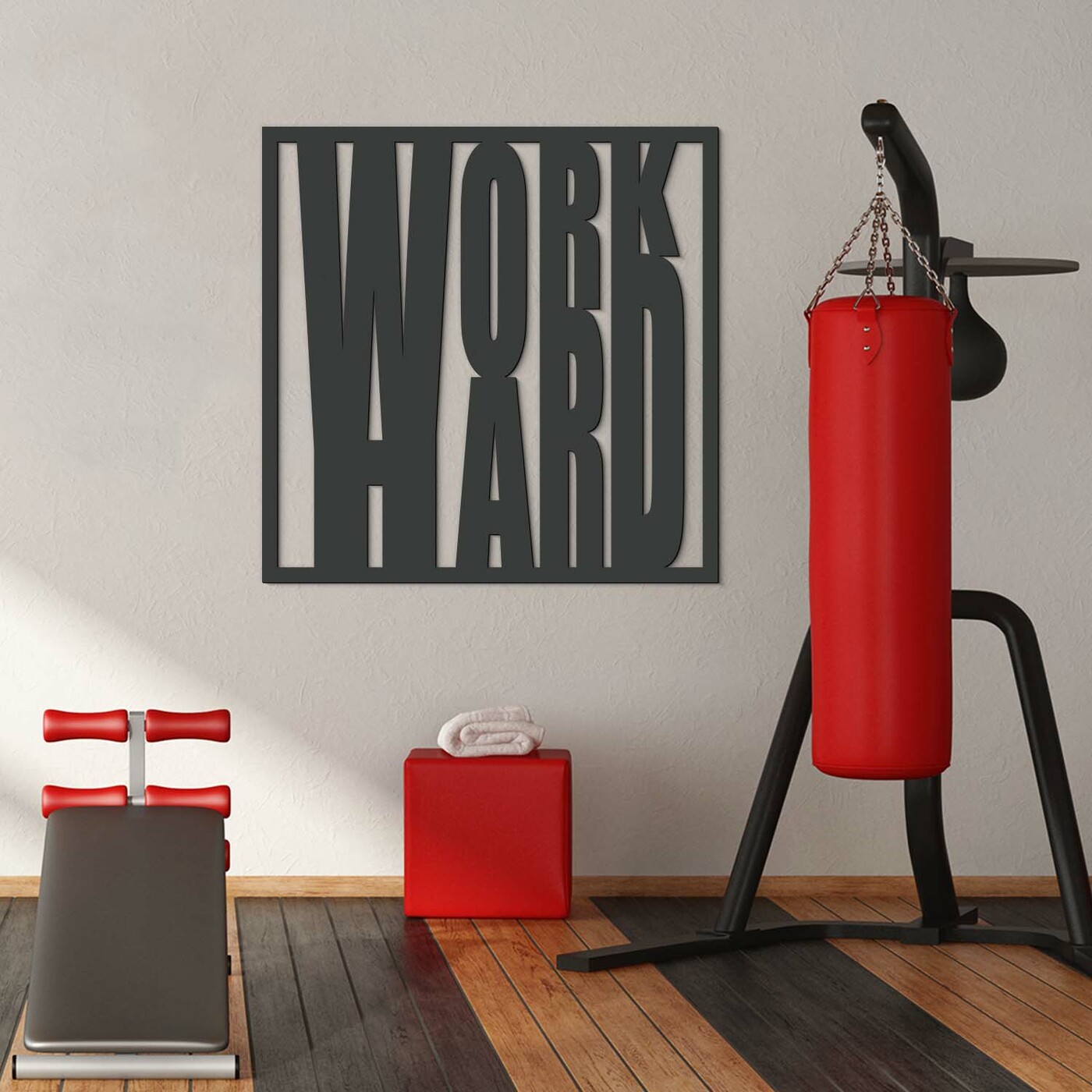 Motivational Picture - WORK HARD | Anthracite Gray