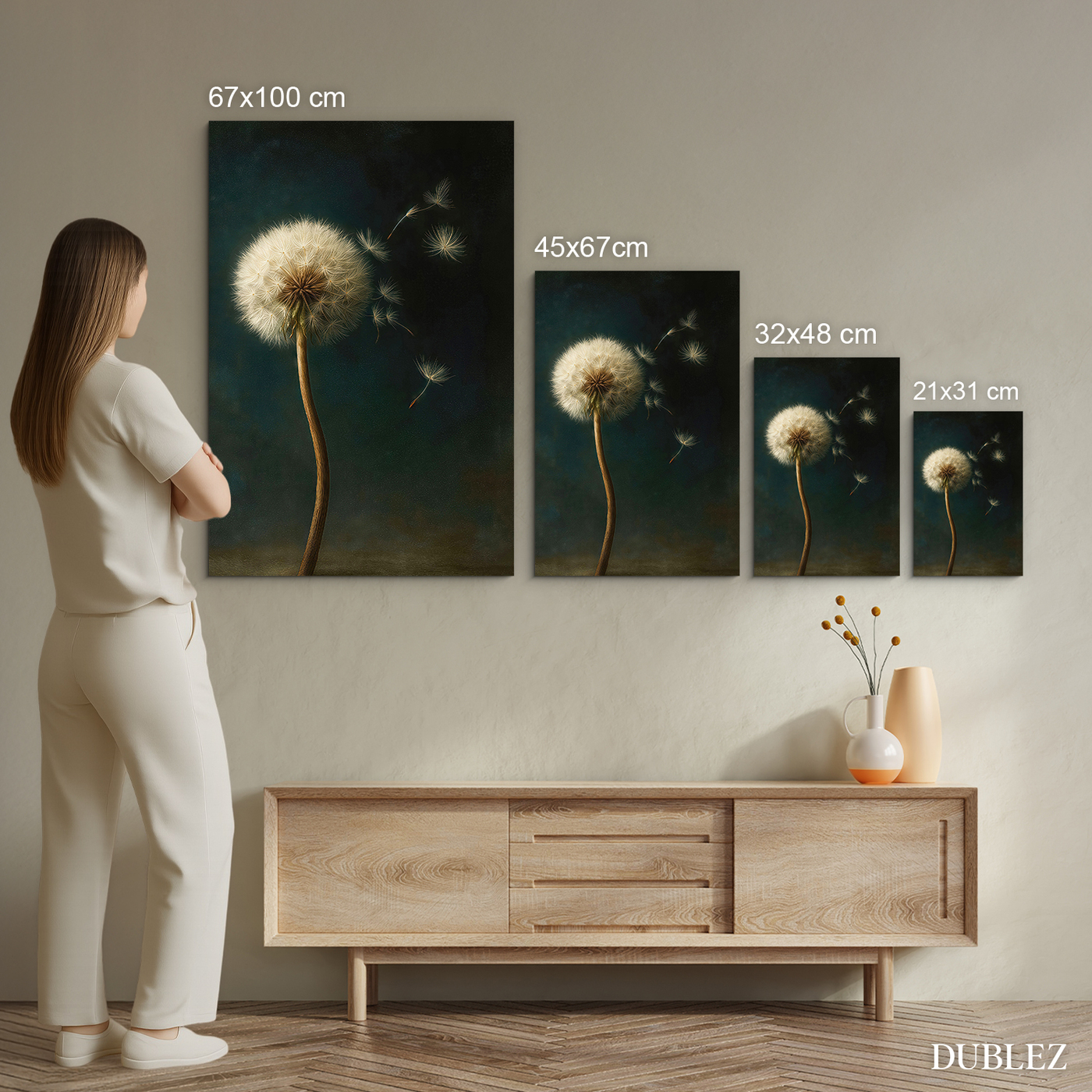 Wall painting - Dandelion in the wind