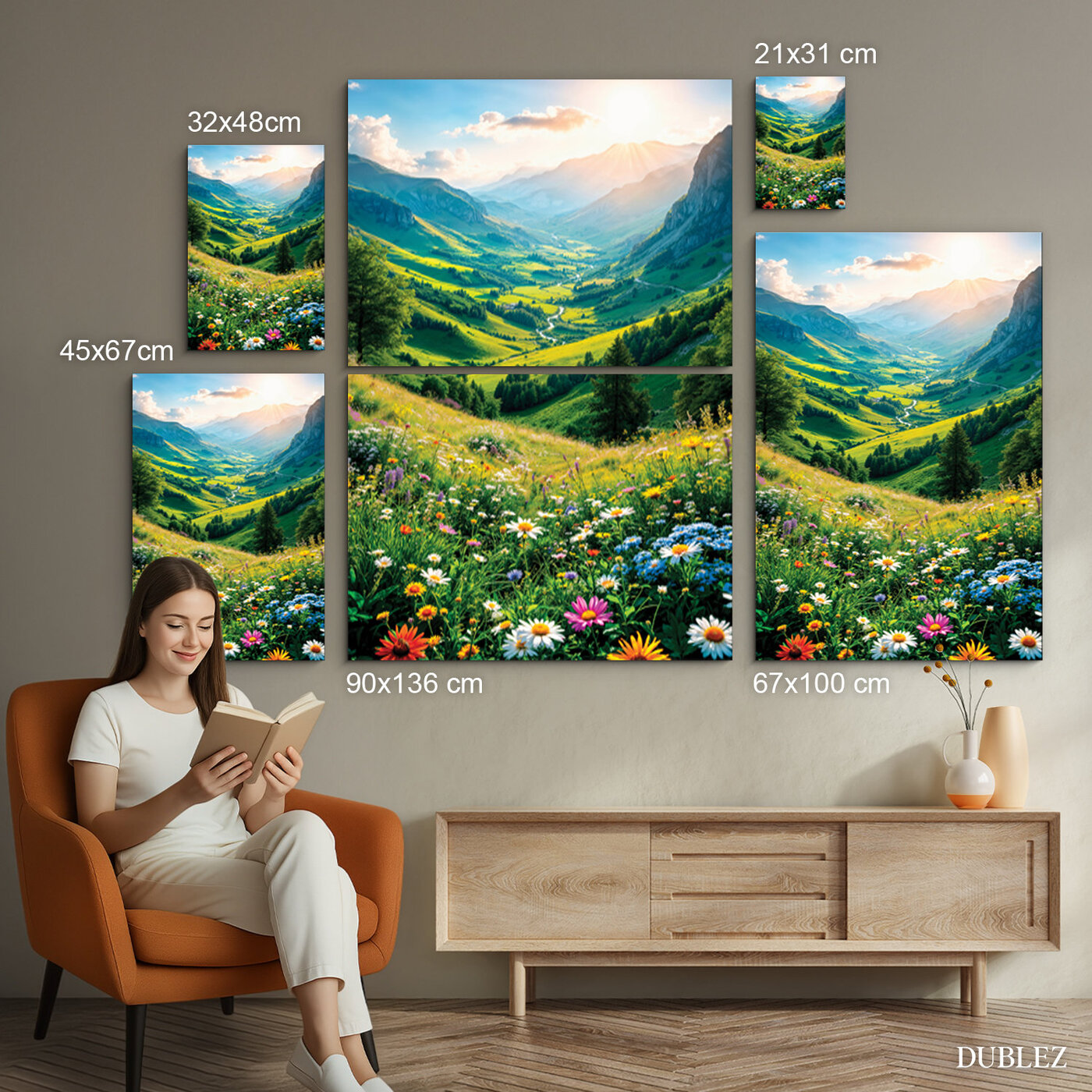 Obraz krajinky - Kvitnúce údolie | 90x136 cm