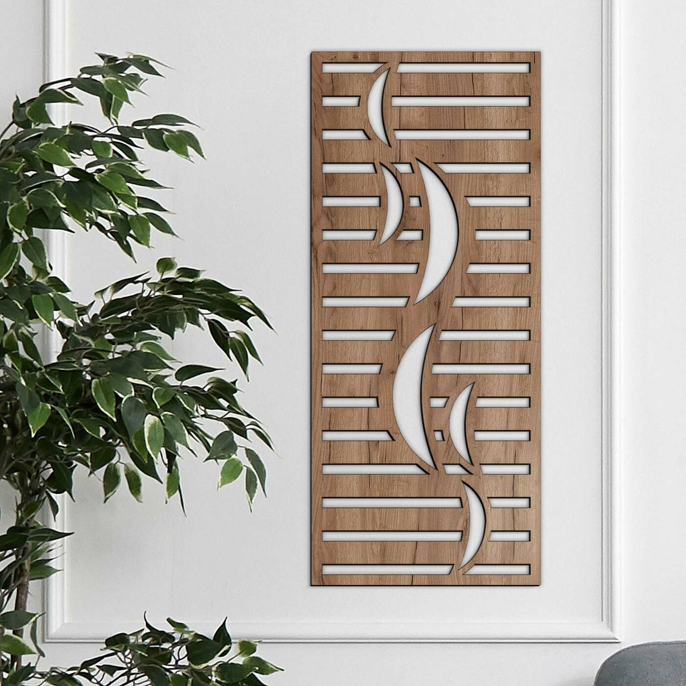 Abstract Wall Panel - Horizon | Tobacco Oak