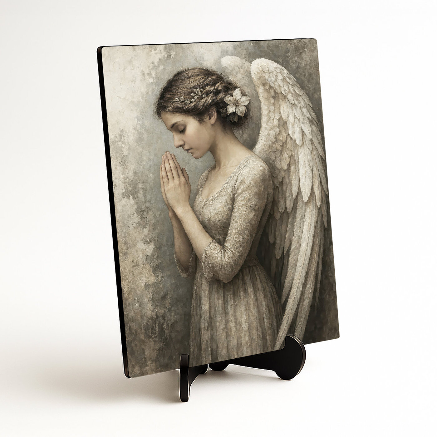 Drevený obraz - Modlitba anjela