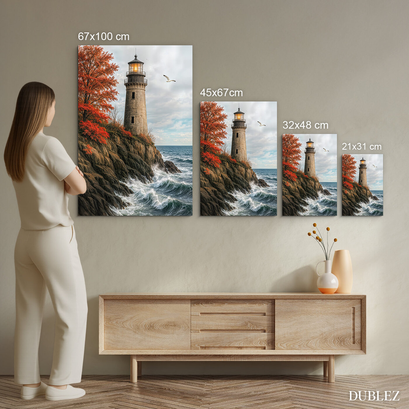 Wooden Wall Art - Lighthouse Over the Sea