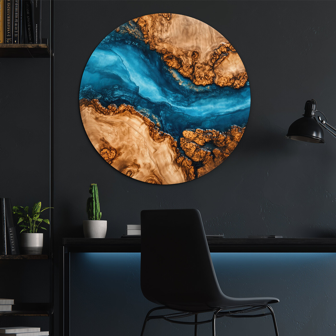 Barevný obraz na dřevě - Azure