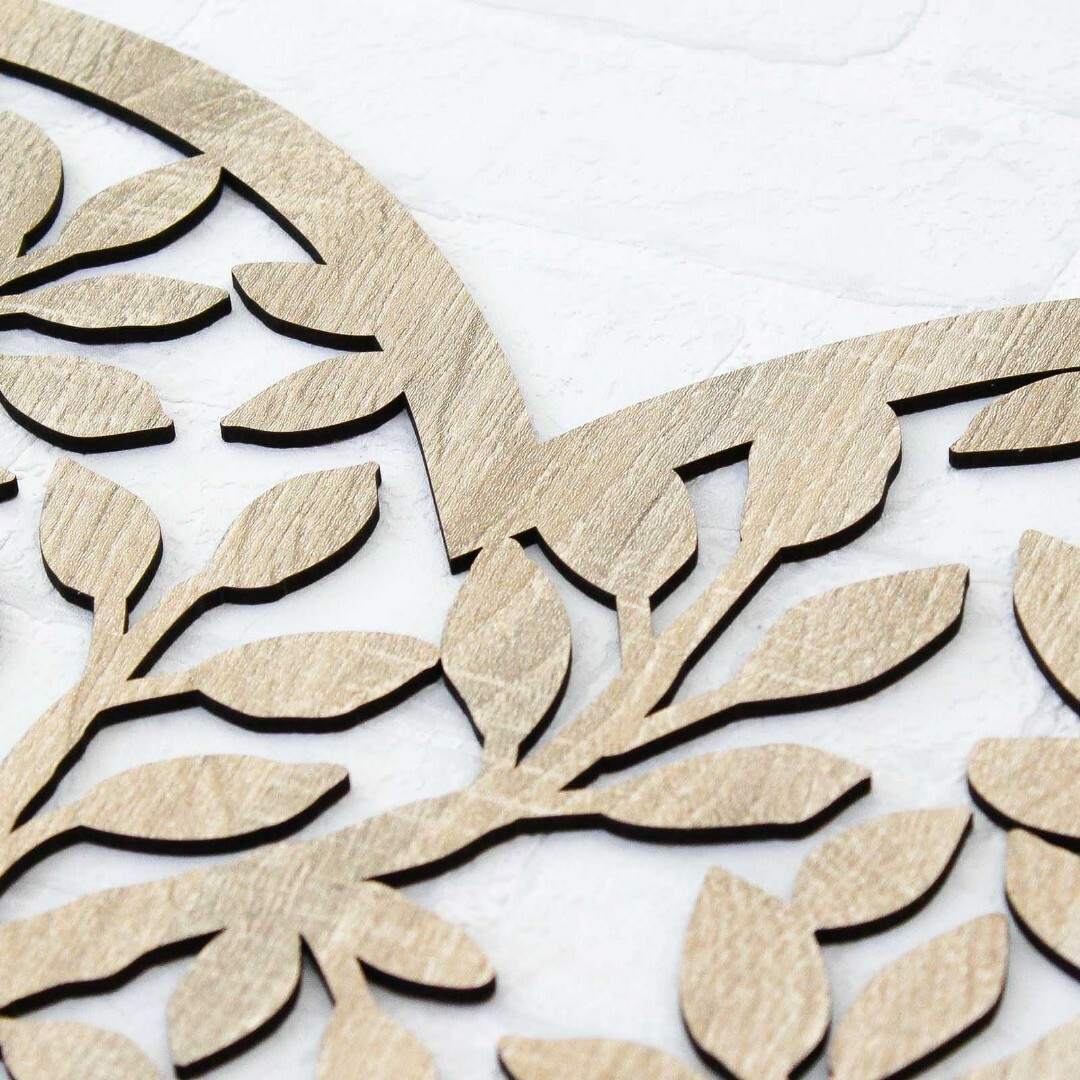 Drevený strom na stenu - Srdce | Dub Sonoma