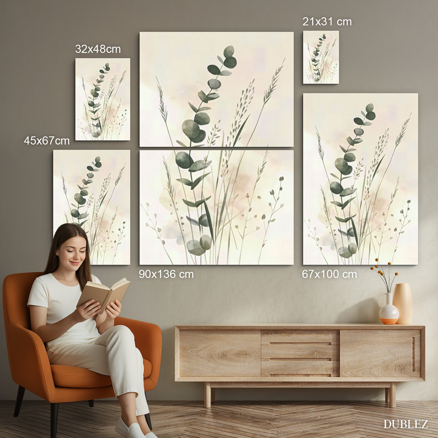 Drevený obraz - Eukalyptus | 90x136 cm