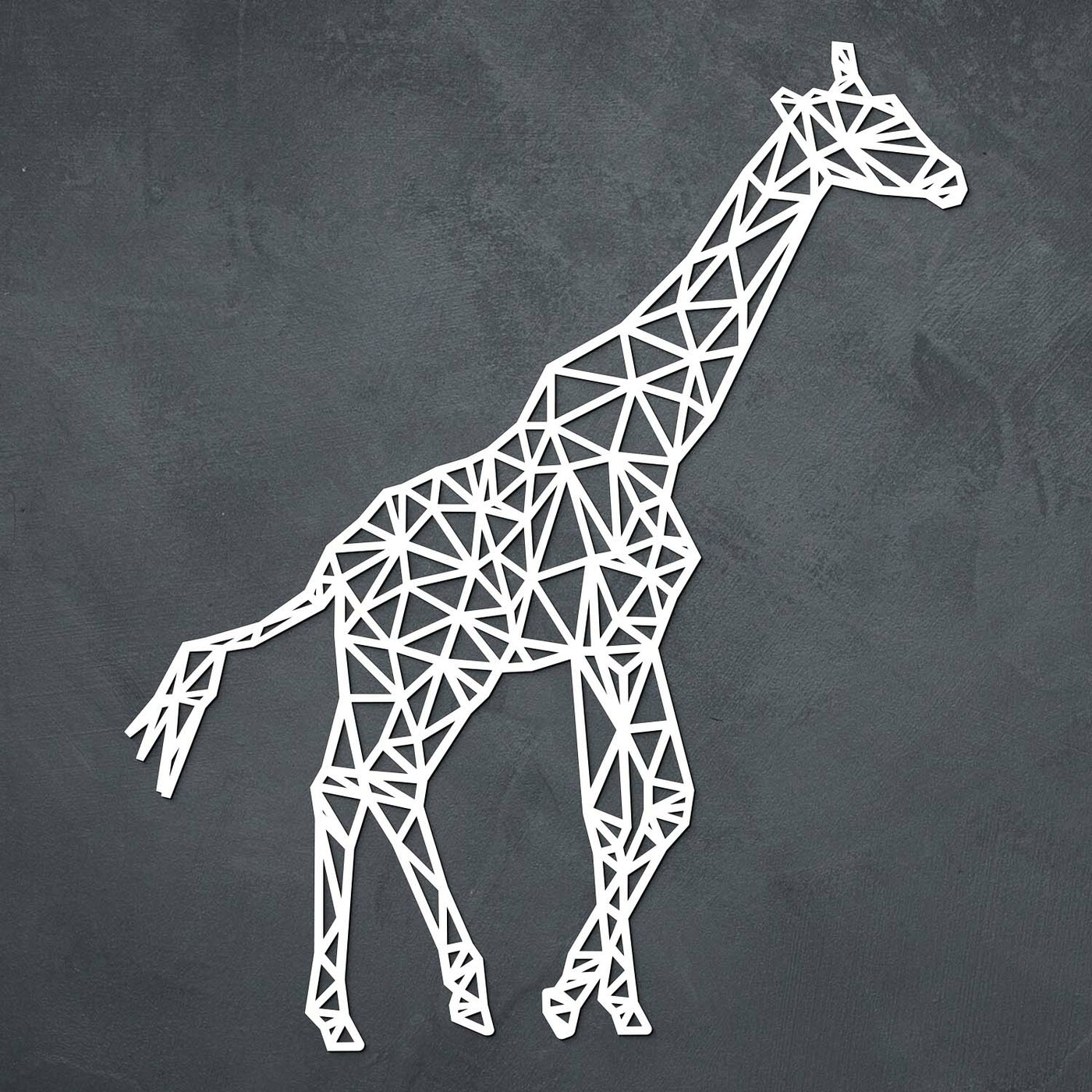 Wooden Wall Art - Polygonal Giraffe | White