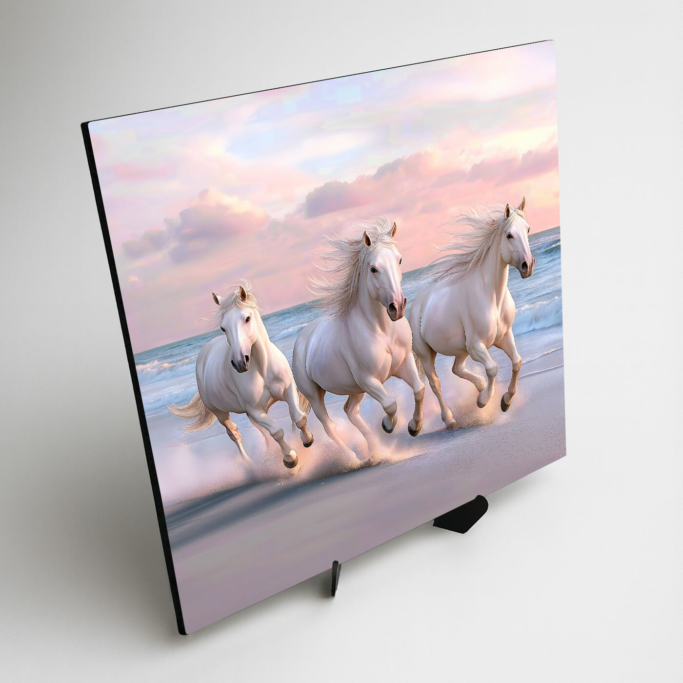 Wooden Wall Art - White Horses