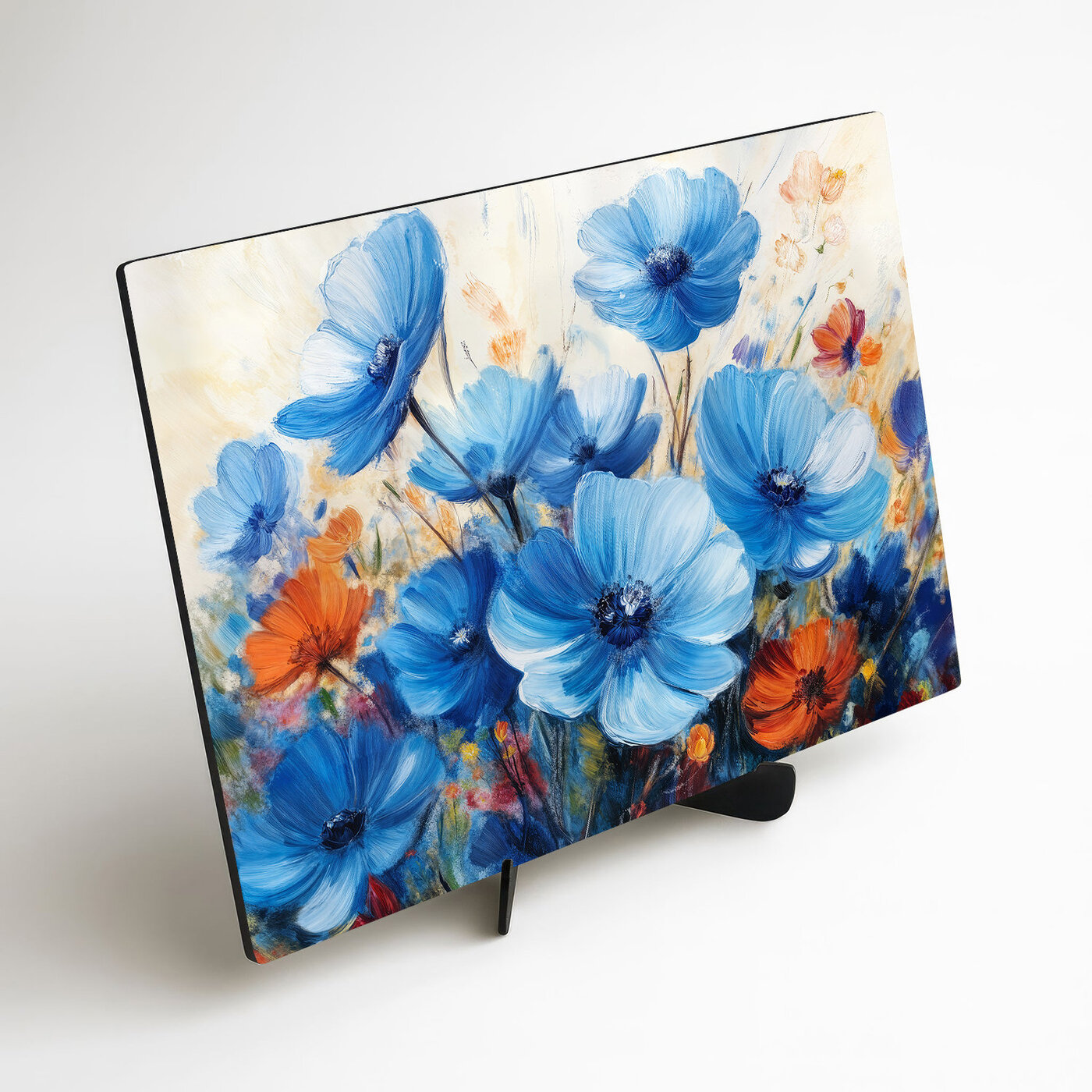 Wooden Wall Art - Blue Wildflowers