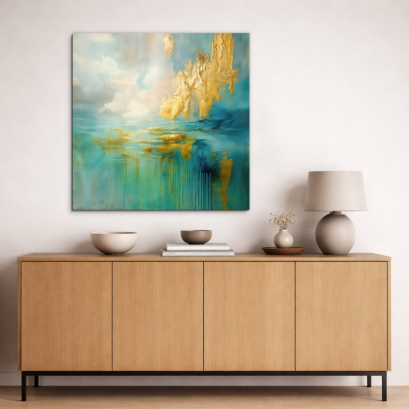 Modern abstract painting - Golden horizon