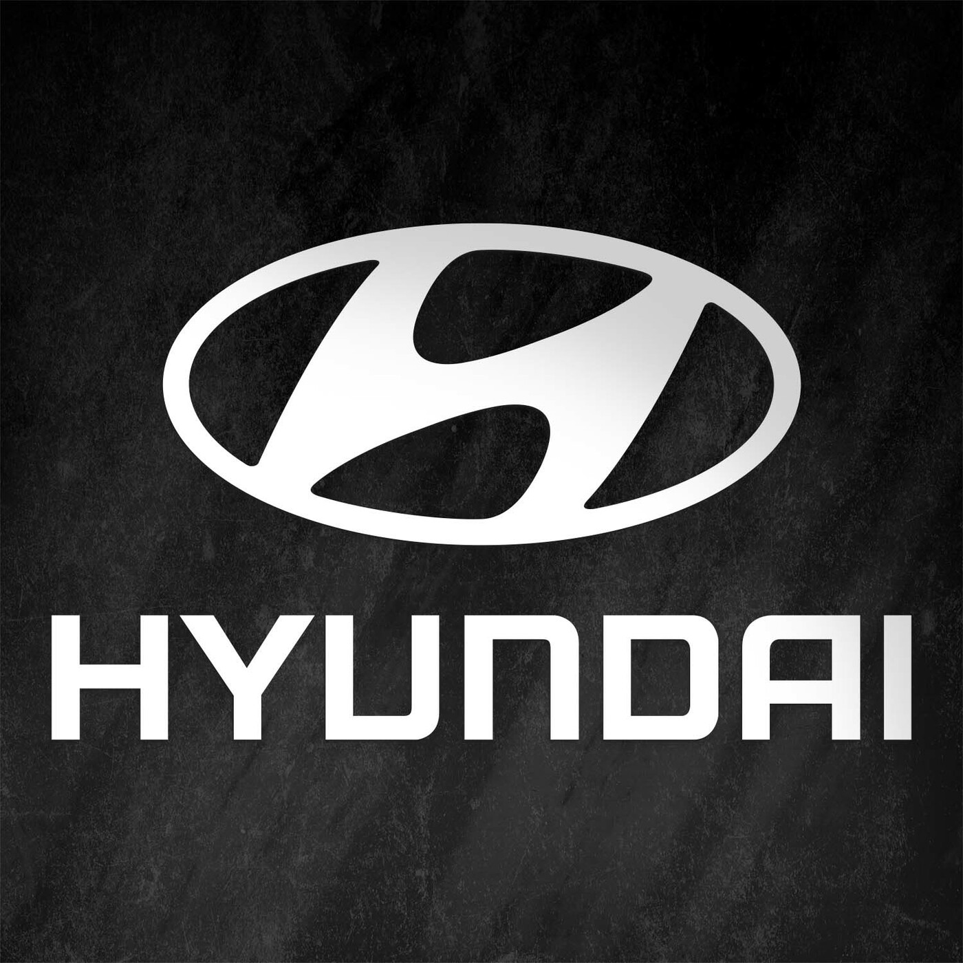 Wooden Car Logo on the Wall - Hyundai | White
