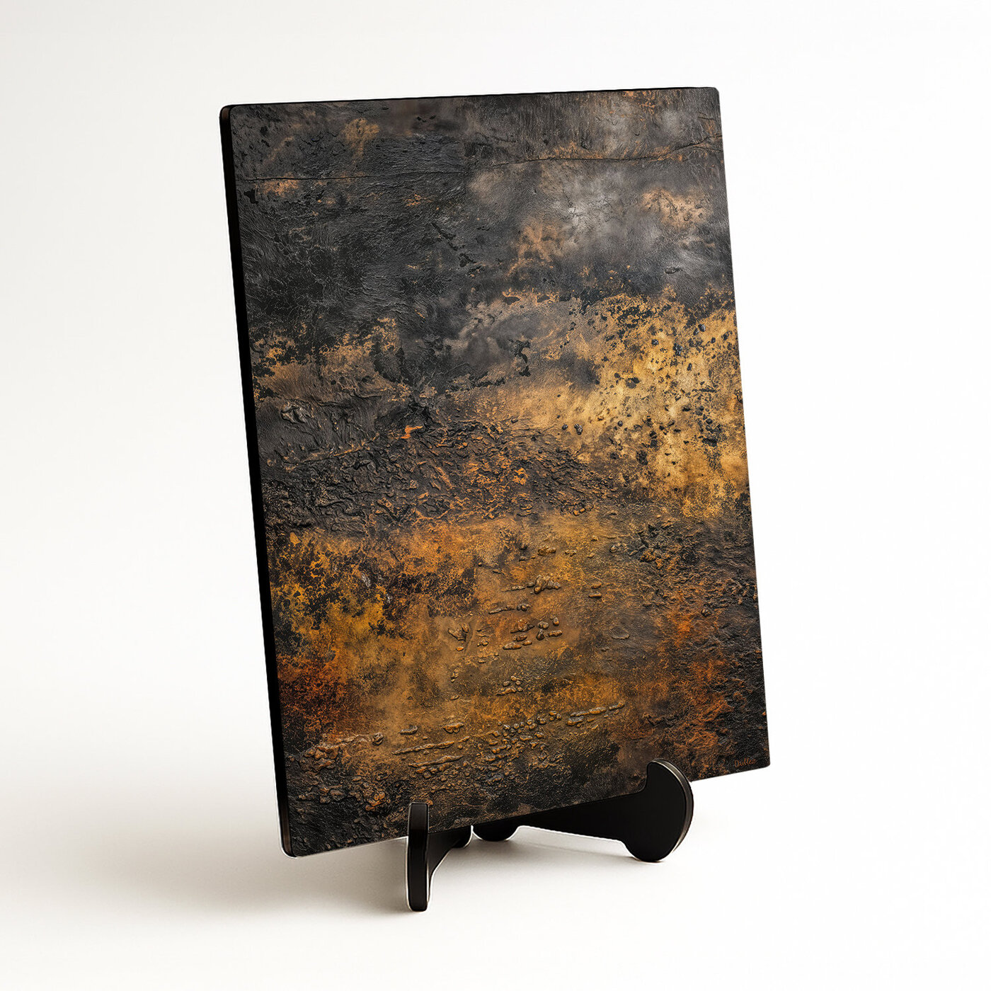 Abstraktný obraz do loftu - Surové zlato a hrdza