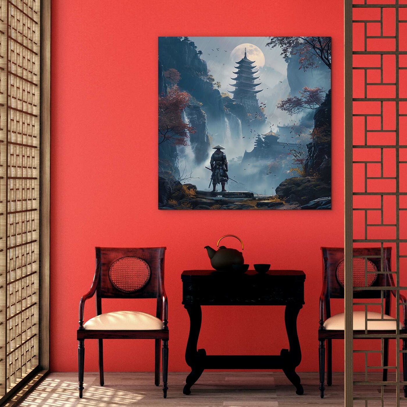 Wooden Wall Art - Samurai in the Mountains