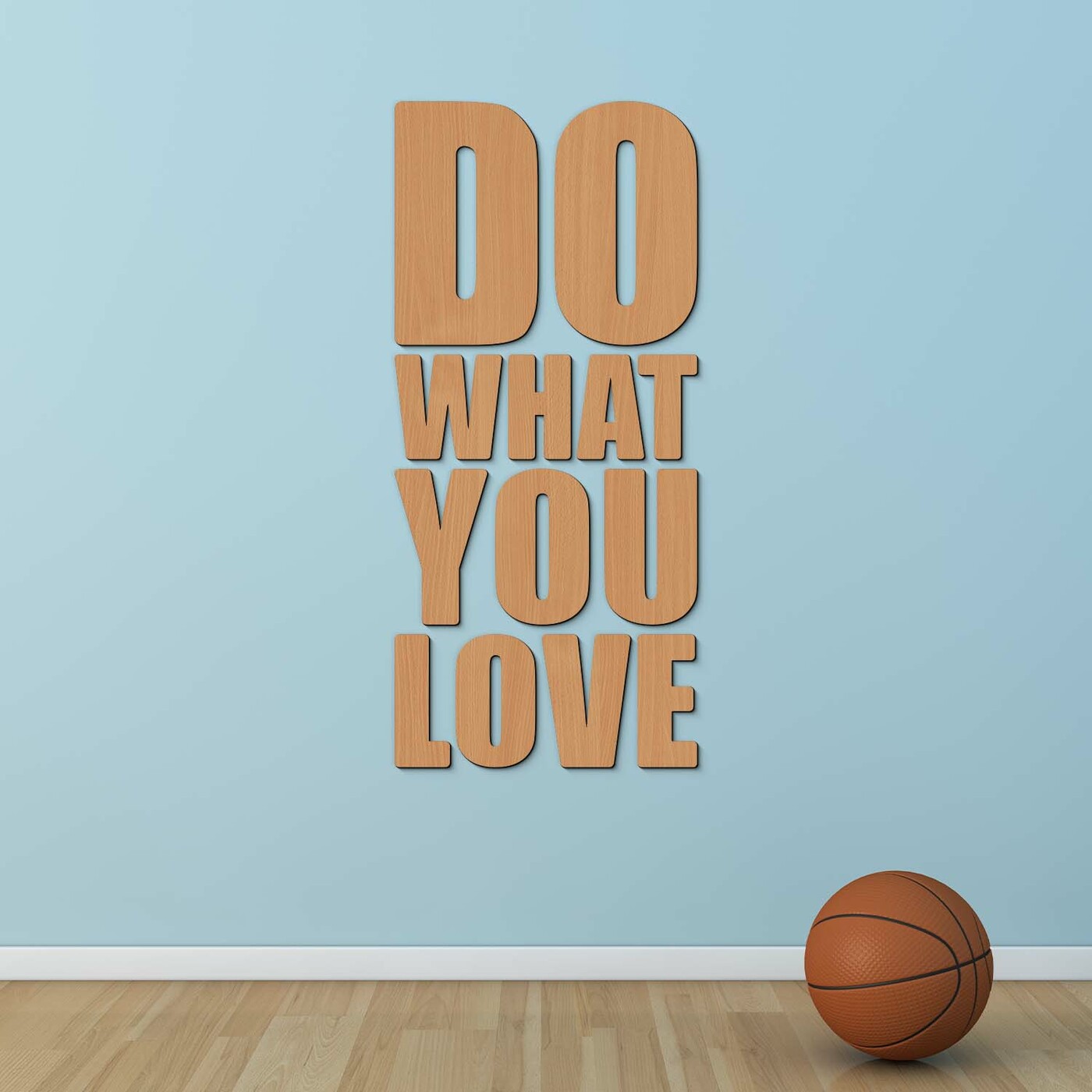 Wooden 3D Wall Sticker - DO WHAT YOU LOVE | Beech
