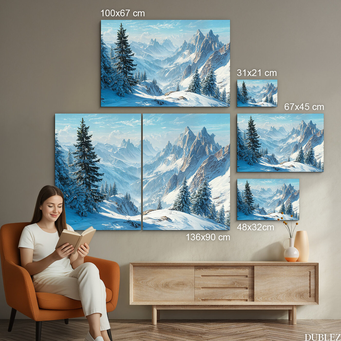 Moderný obraz do obývačky - Zasnežené hory