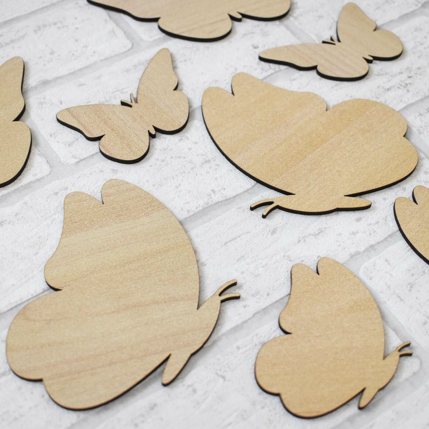 Decorative 3D Butterflies on the Wall 6 pcs | Maple