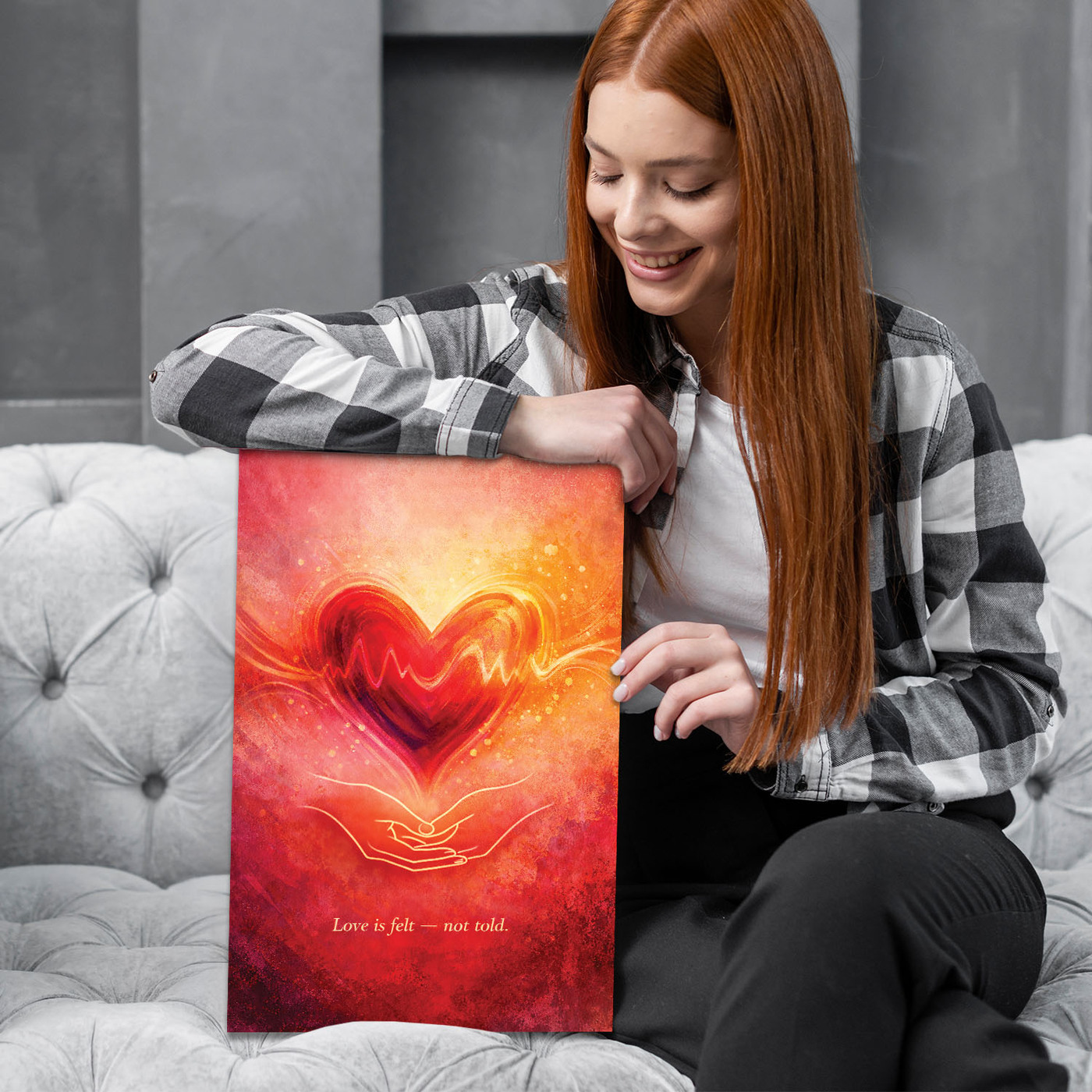 Wooden picture - Love is felt