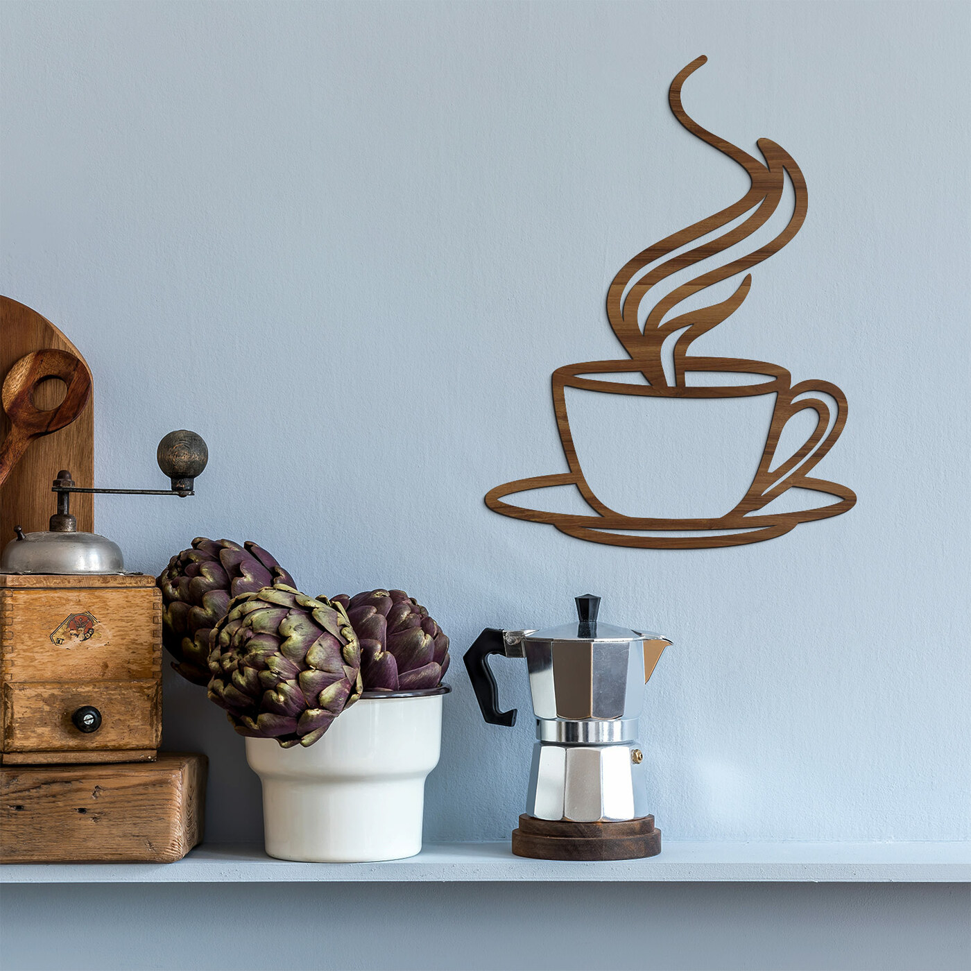 Wooden Wall Decoration - Aroma of Coffee | Walnut