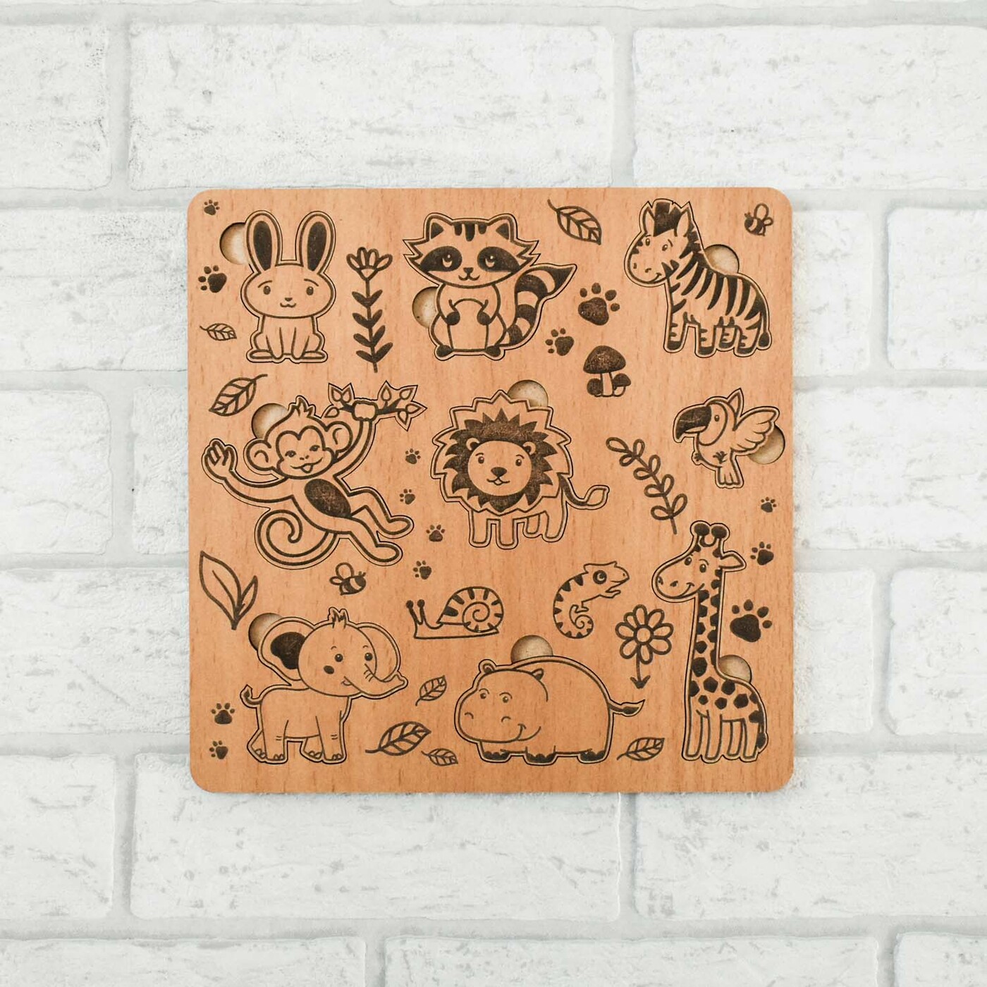 Drevená Montessori hračka - Zvieratká | Buk