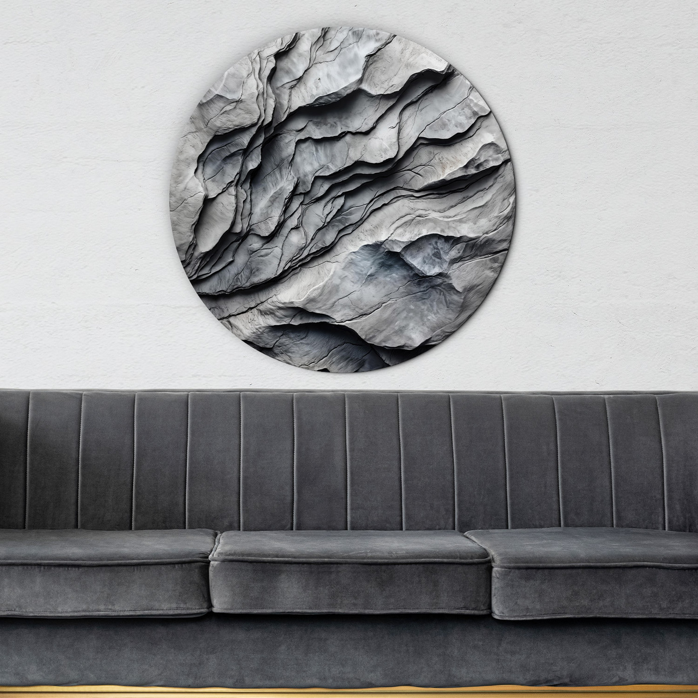 Round wooden picture - Rock