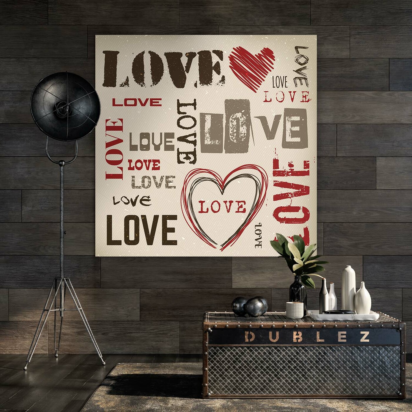 Drevený obraz - Love Love Love