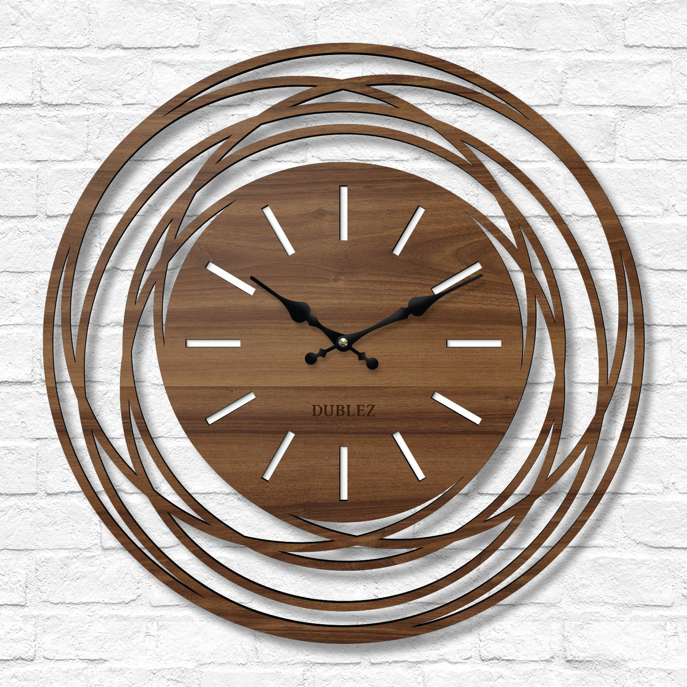 Modern wooden clock - Orbit | Walnut