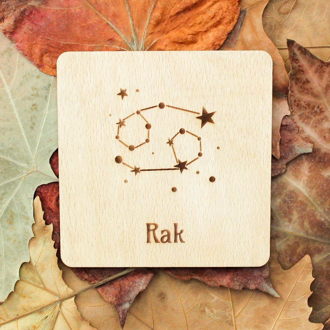 Drevený podpivník - Znamenie zverokruhu Rak