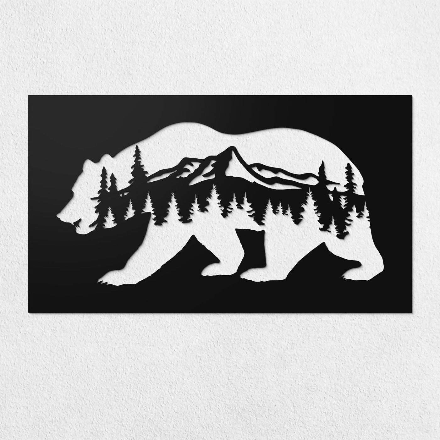 Fa falikép - Medve és hegyek