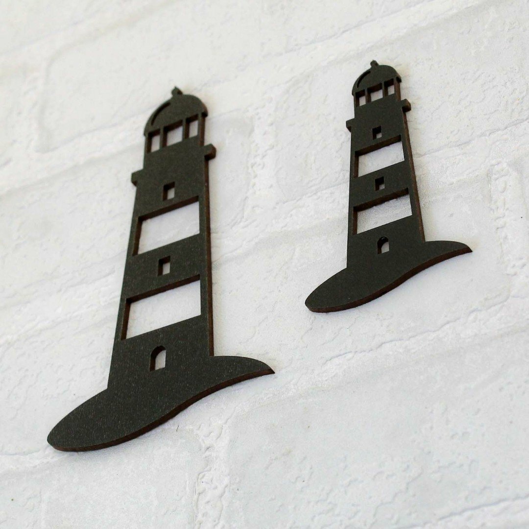 3D Wooden Lighthouse on the Wall | Black