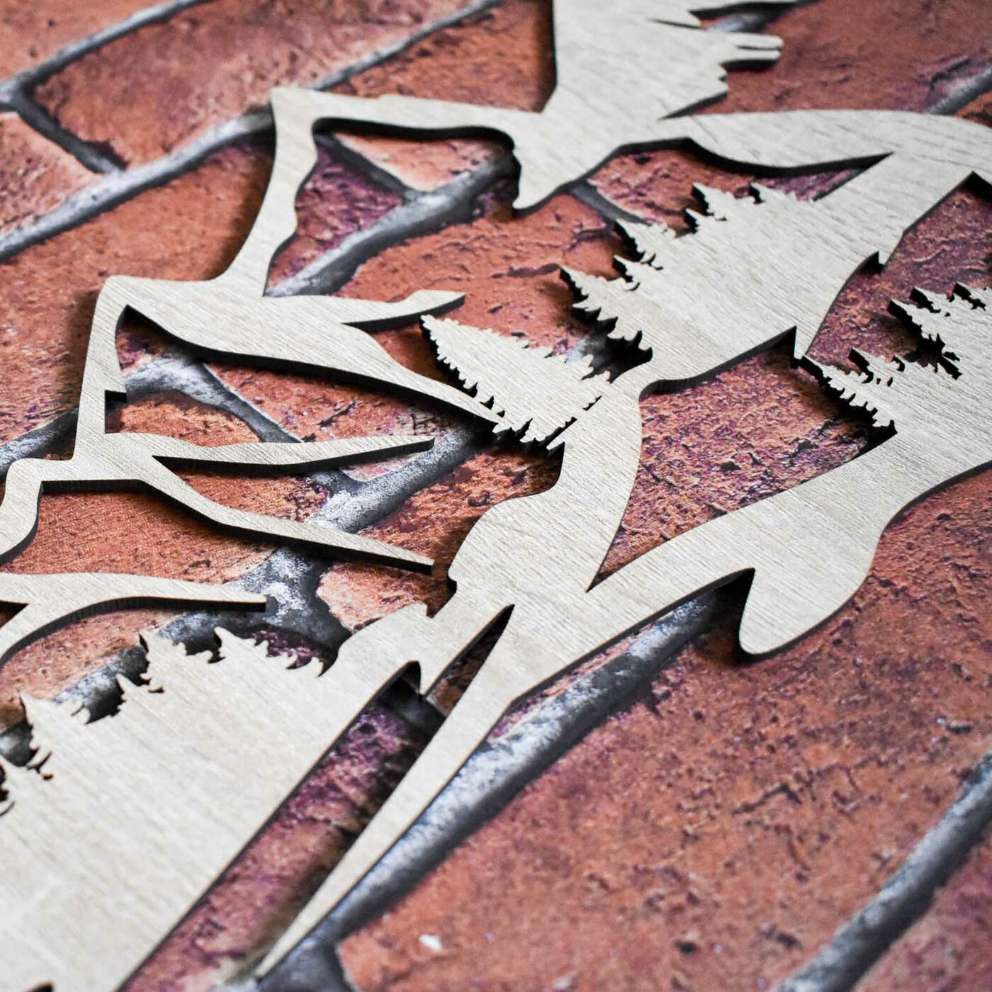 Drevený obraz na stenu - Hory a les | Dub Sonoma