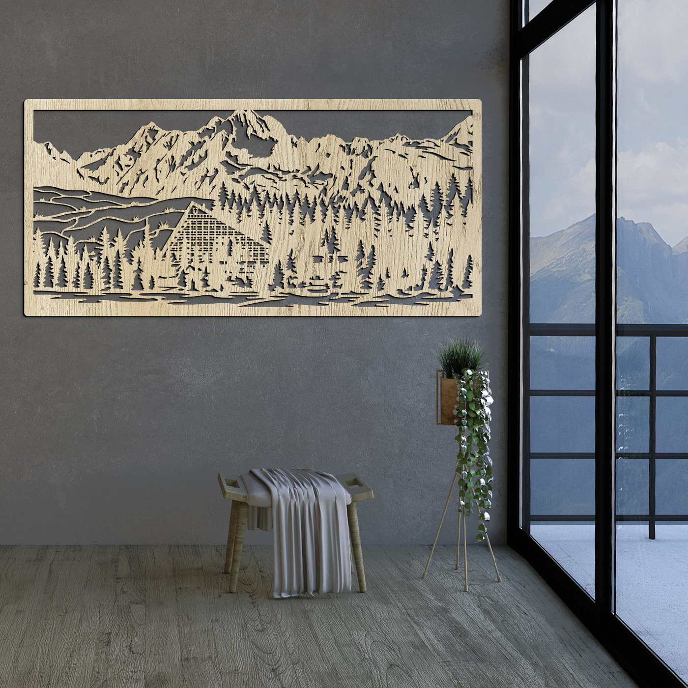 Panorámás fa kép a Tátráról - Csorba-tó | Artisan tölgy
