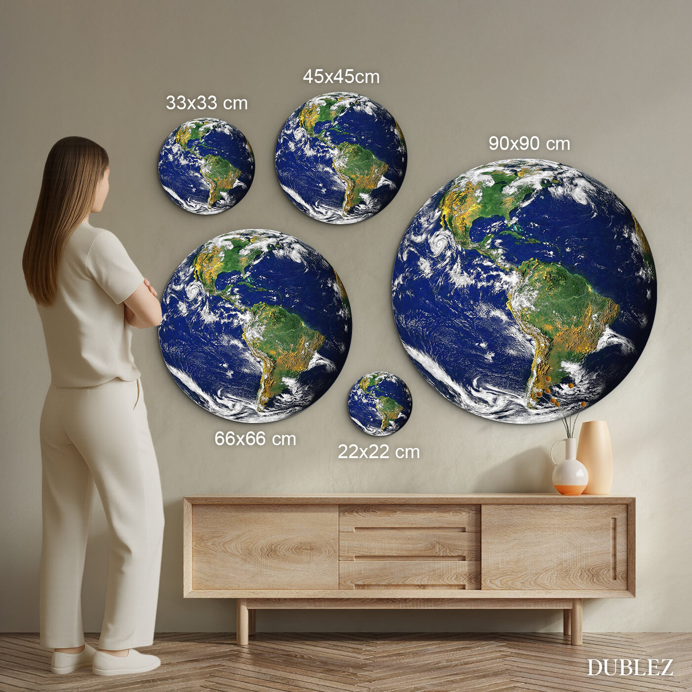 Wooden globe wall art - America