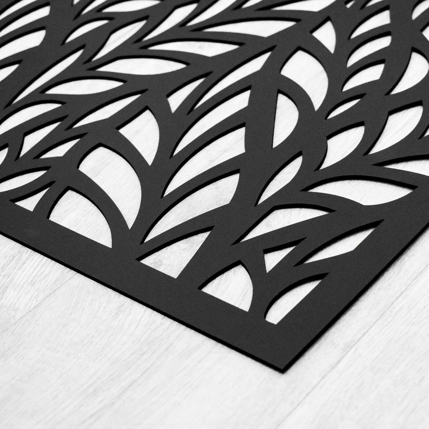 Wooden Wall Panel - Leaves | Black
