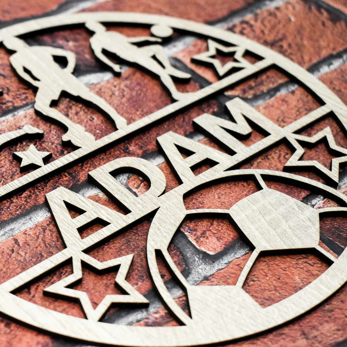 Drevený obraz - Futbalista s menom | Dub Sonoma