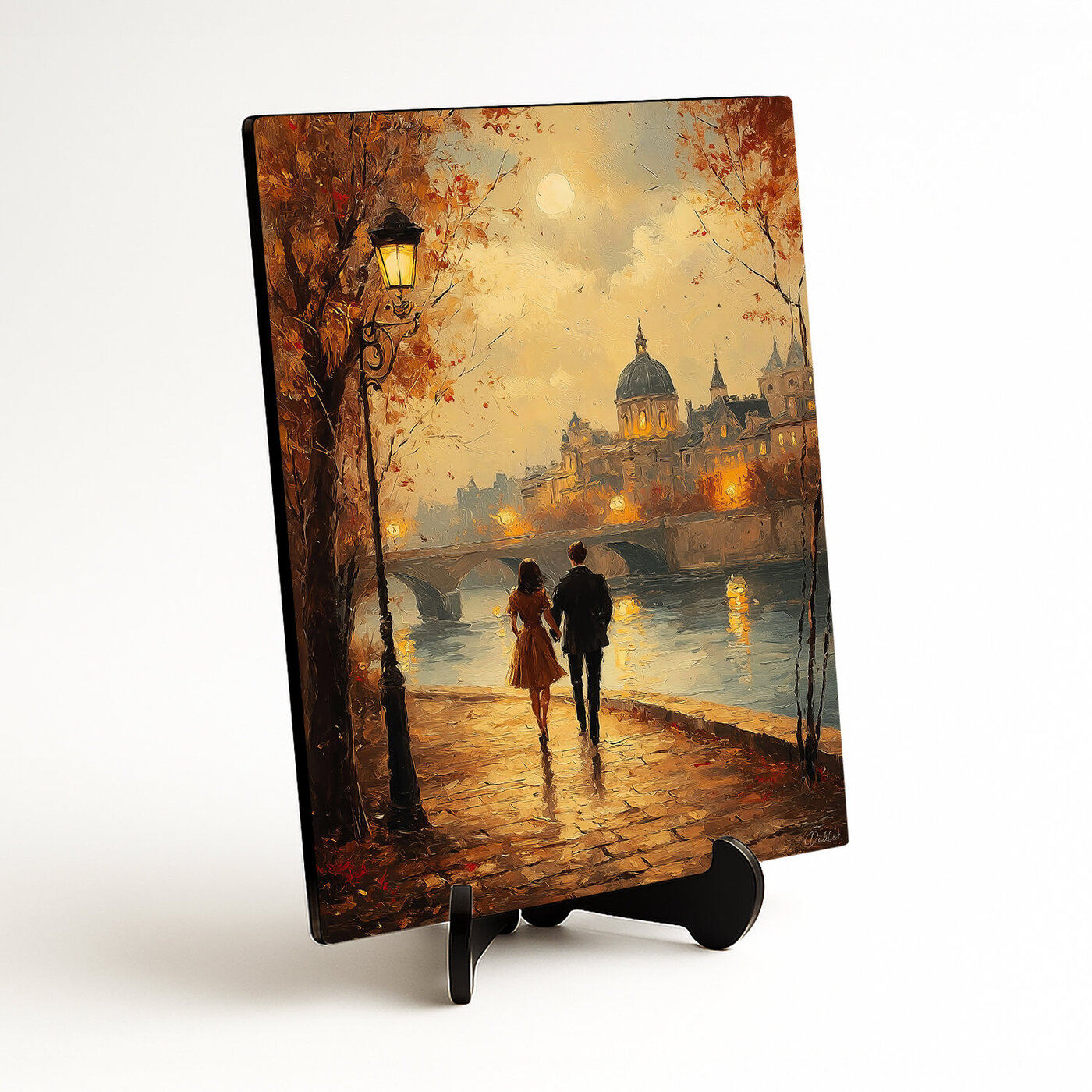 Maľovaný obraz do spálne - Láska v meste