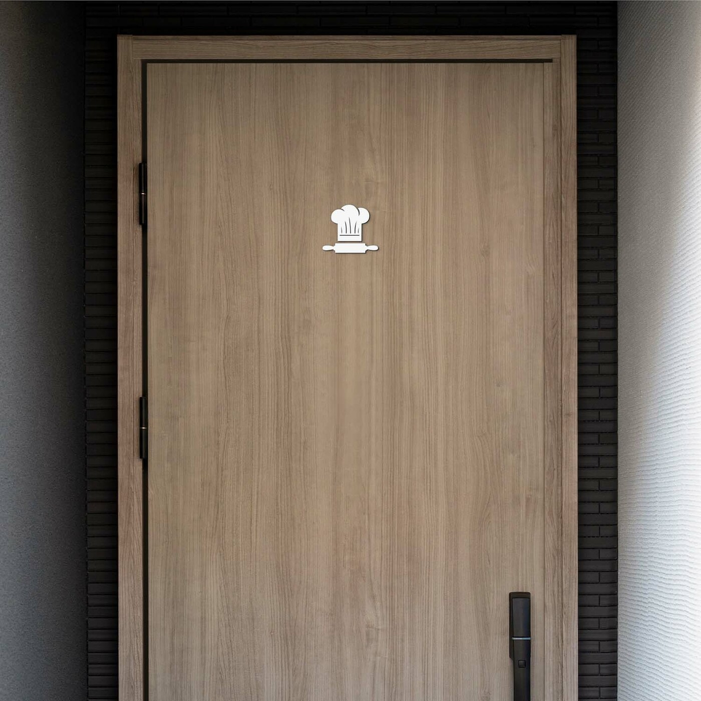 Semn din lemn pentru ușă - Bucătărie | Alb