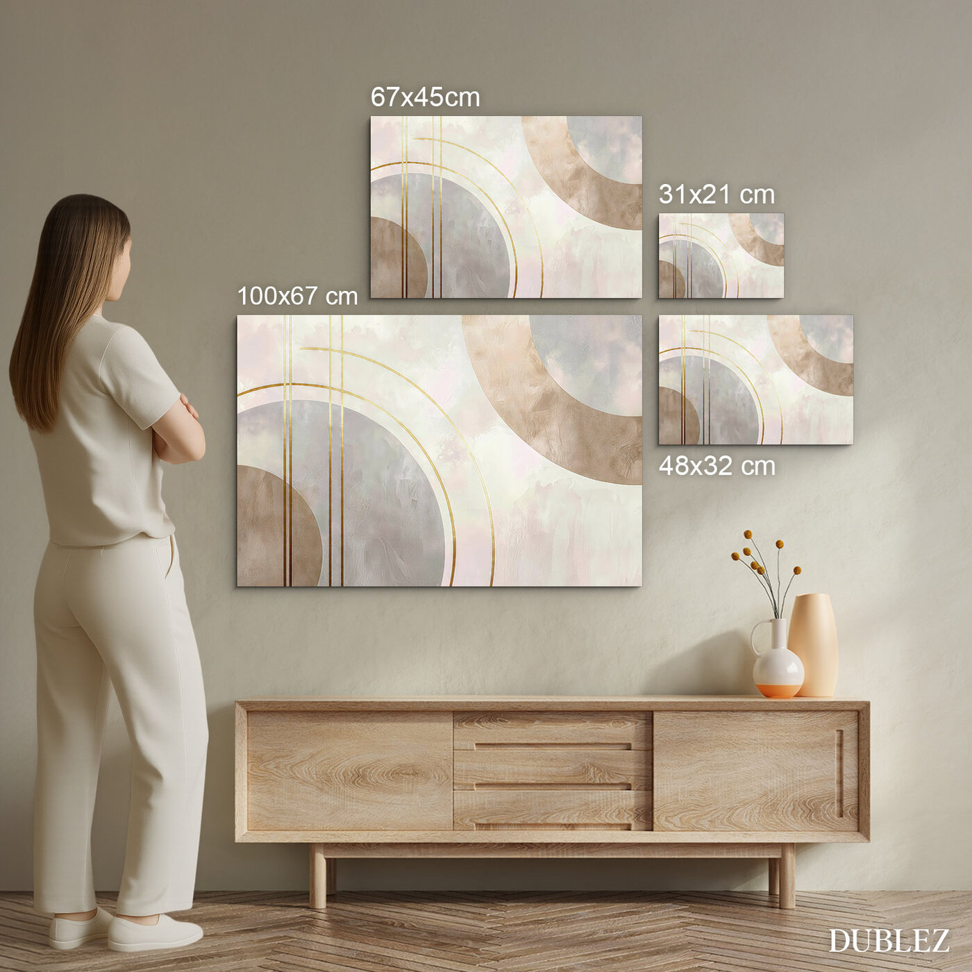 Abstract wall art - Golden Geometry