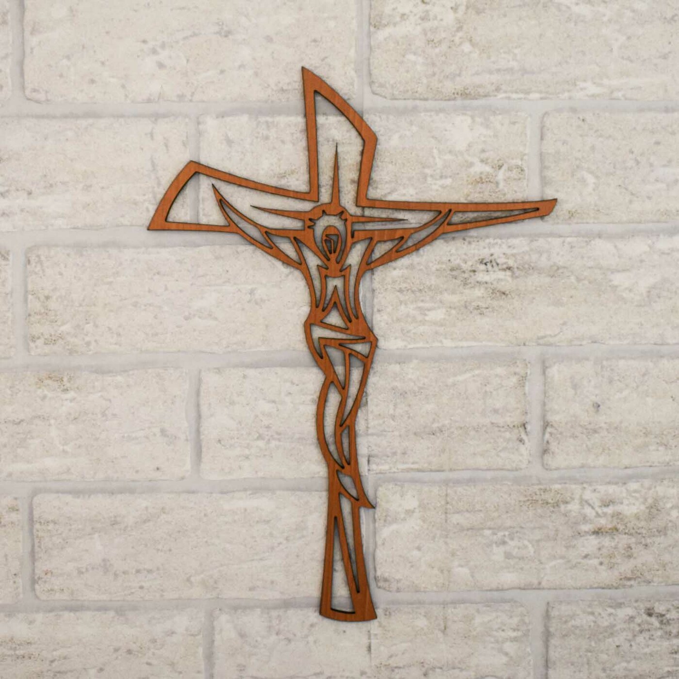 Modern Cross on the Wall | Cherry