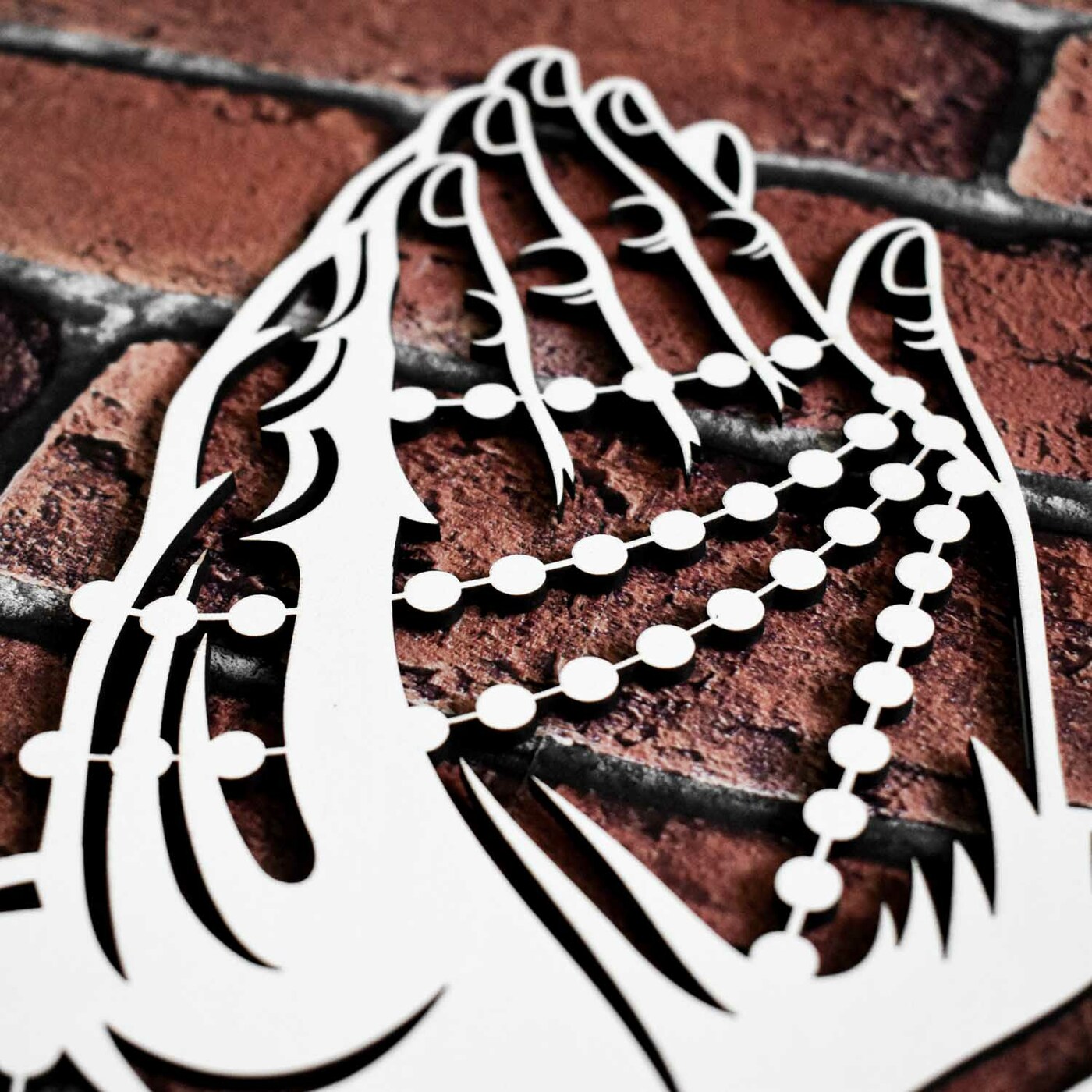 Wooden Wall Art - Praying Hands | White