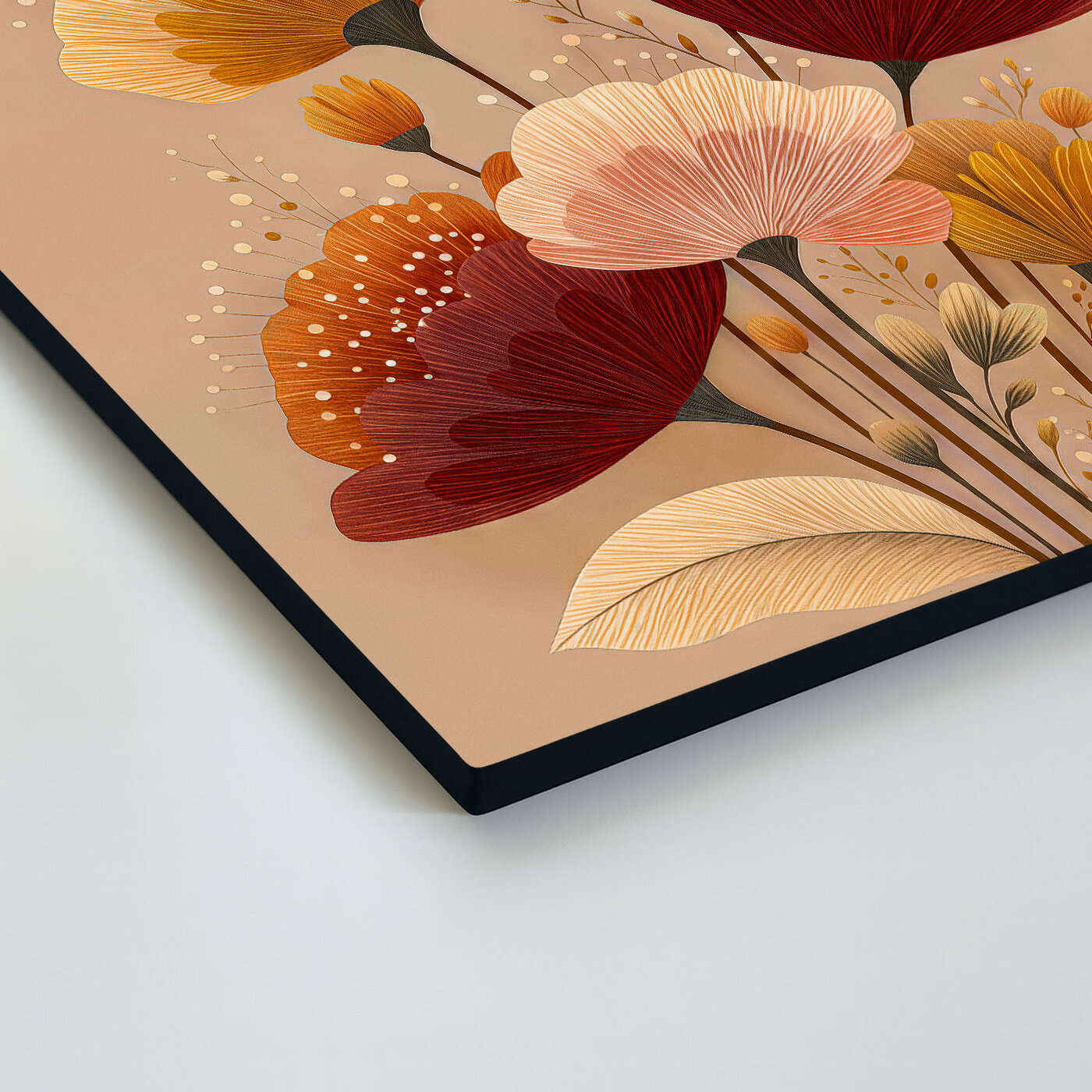 Boho obraz - Jesenné kvety