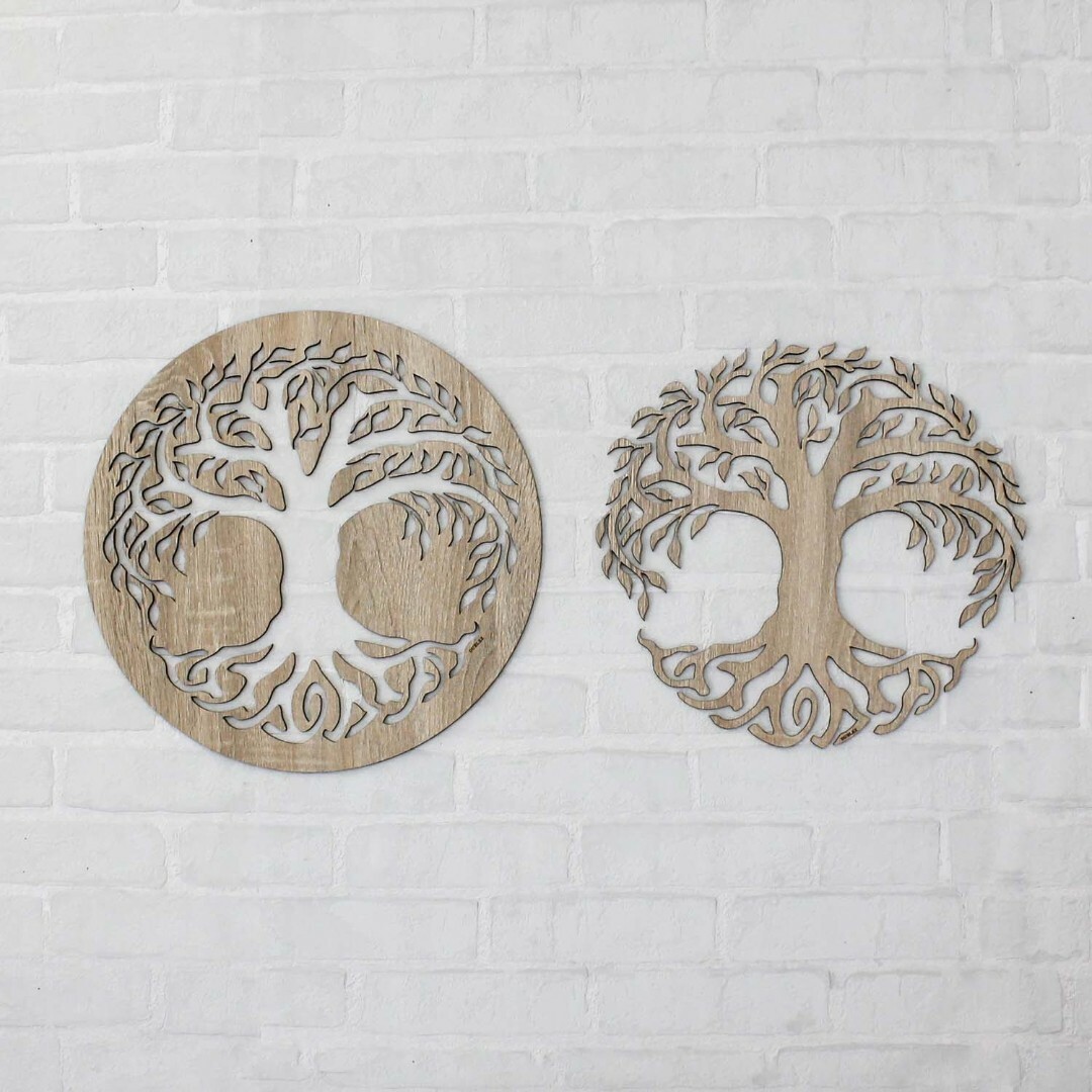 2 az 1-ben fából készült életfák - Hod és Netzach | Sonoma Tölgy