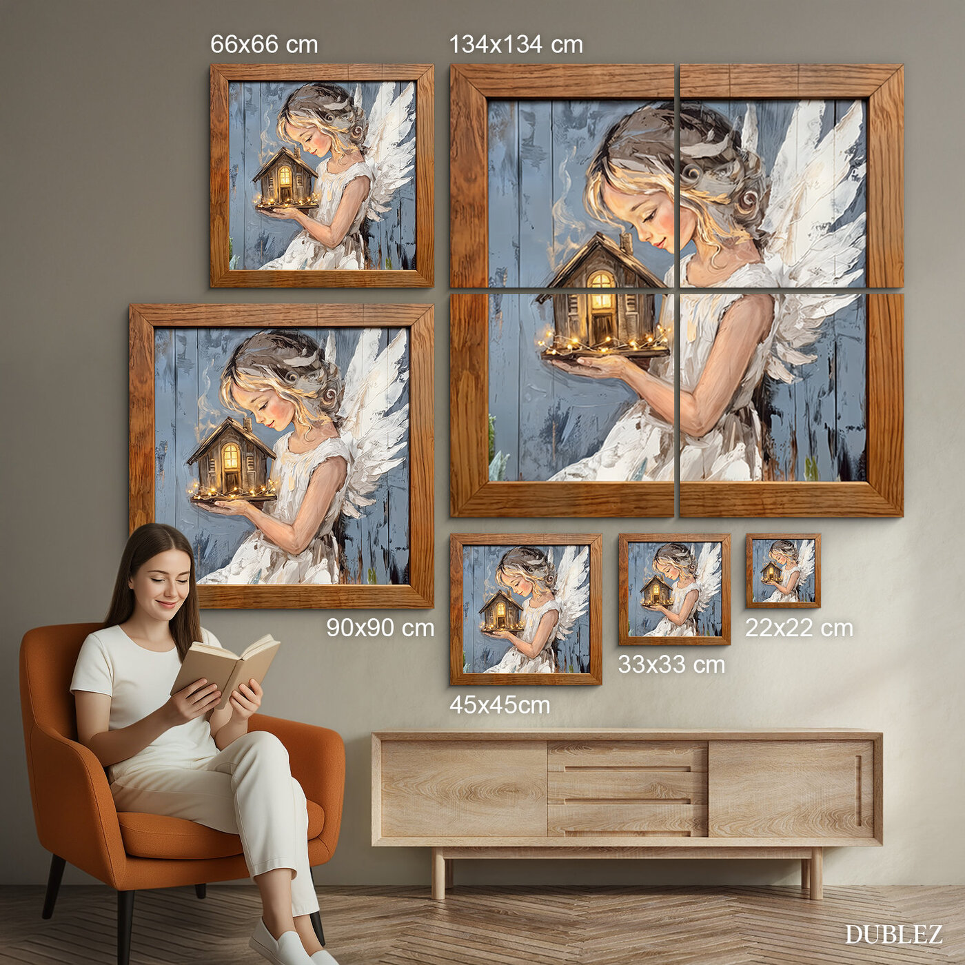 Angel picture on the wall - Heart of the home | 134x134 cm