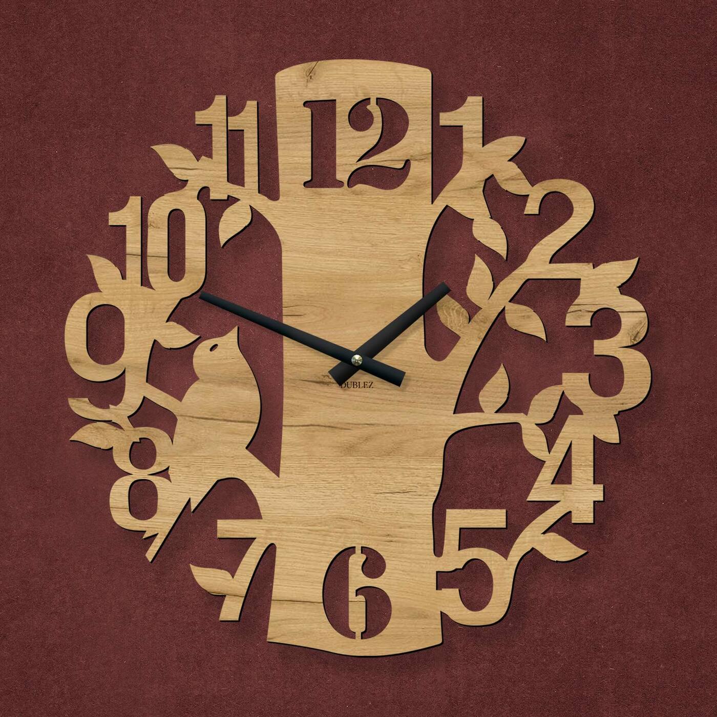 Children&#039;s Wall Clock - Bird | Gold Craft Oak