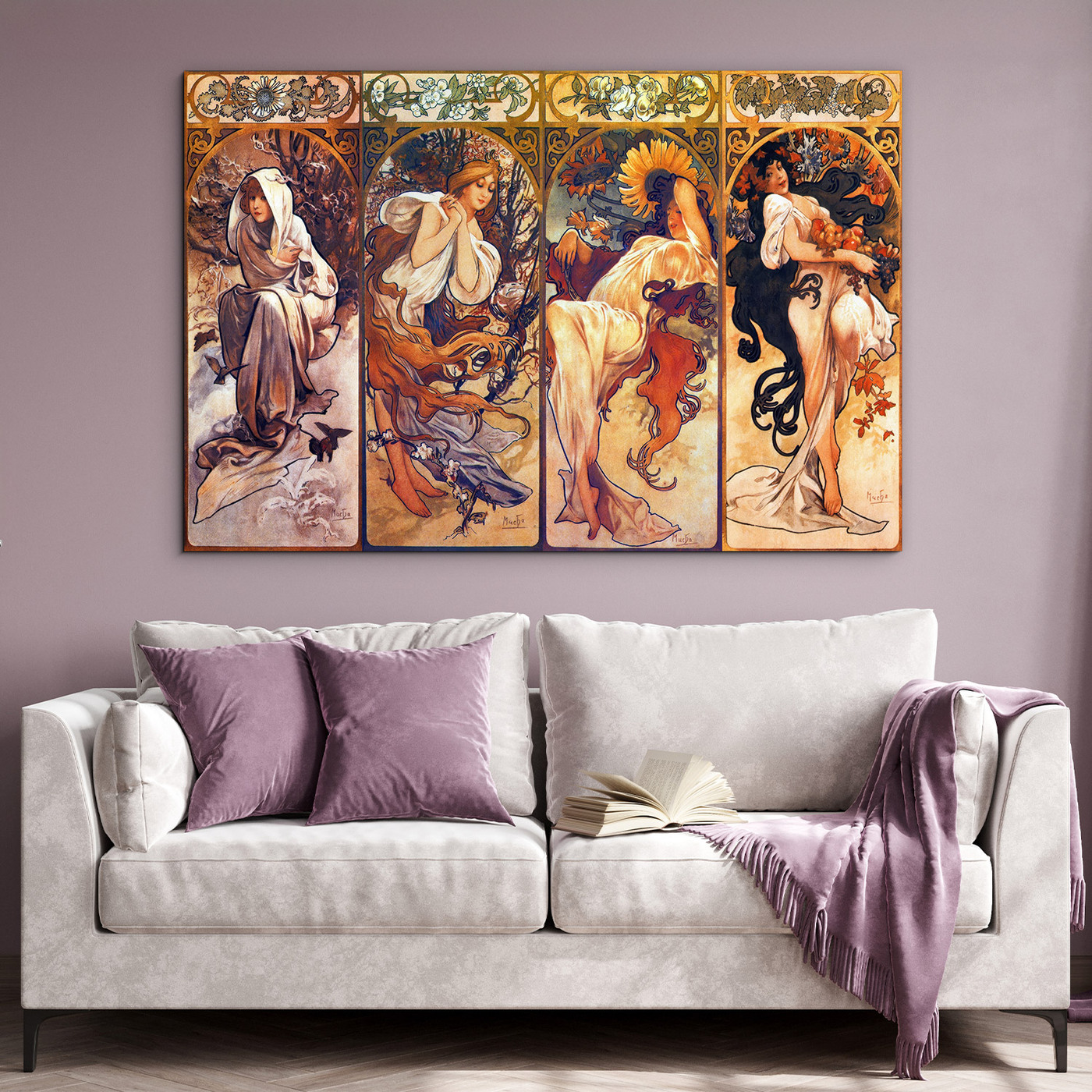 Reprodukce obrazu Alfonze Muchy - Roční období