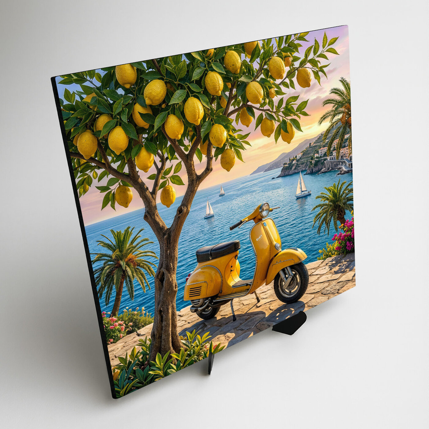 Tablou vintage pentru hol - Vespa galbenă